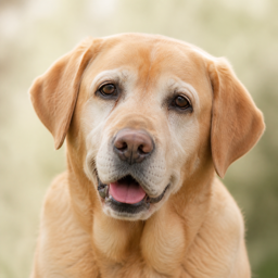 Bruna, a senior yellow Labrador