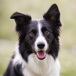 Luna, a young black-and-white border collie