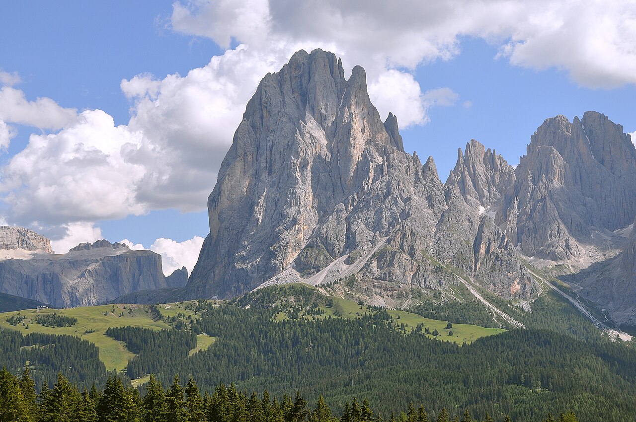 The Sassolungo peak above Val Gardena