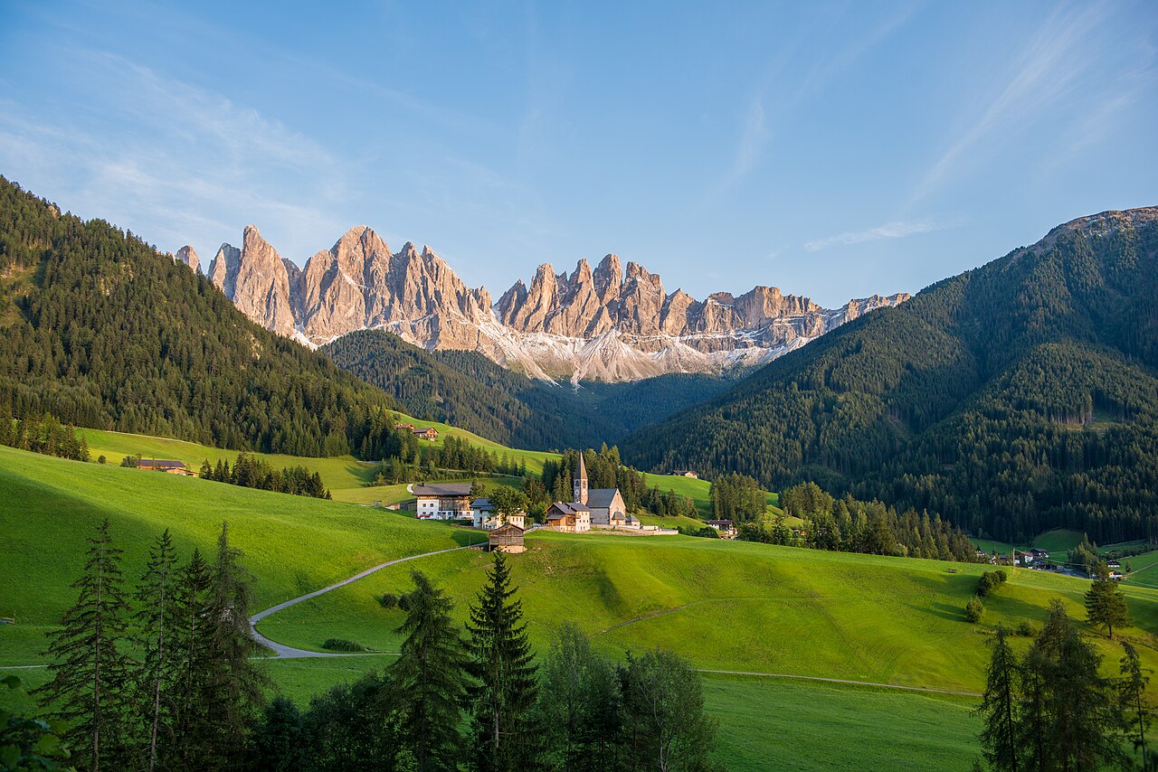 Santa Maddalena in Val di Funes below the Odle peaks