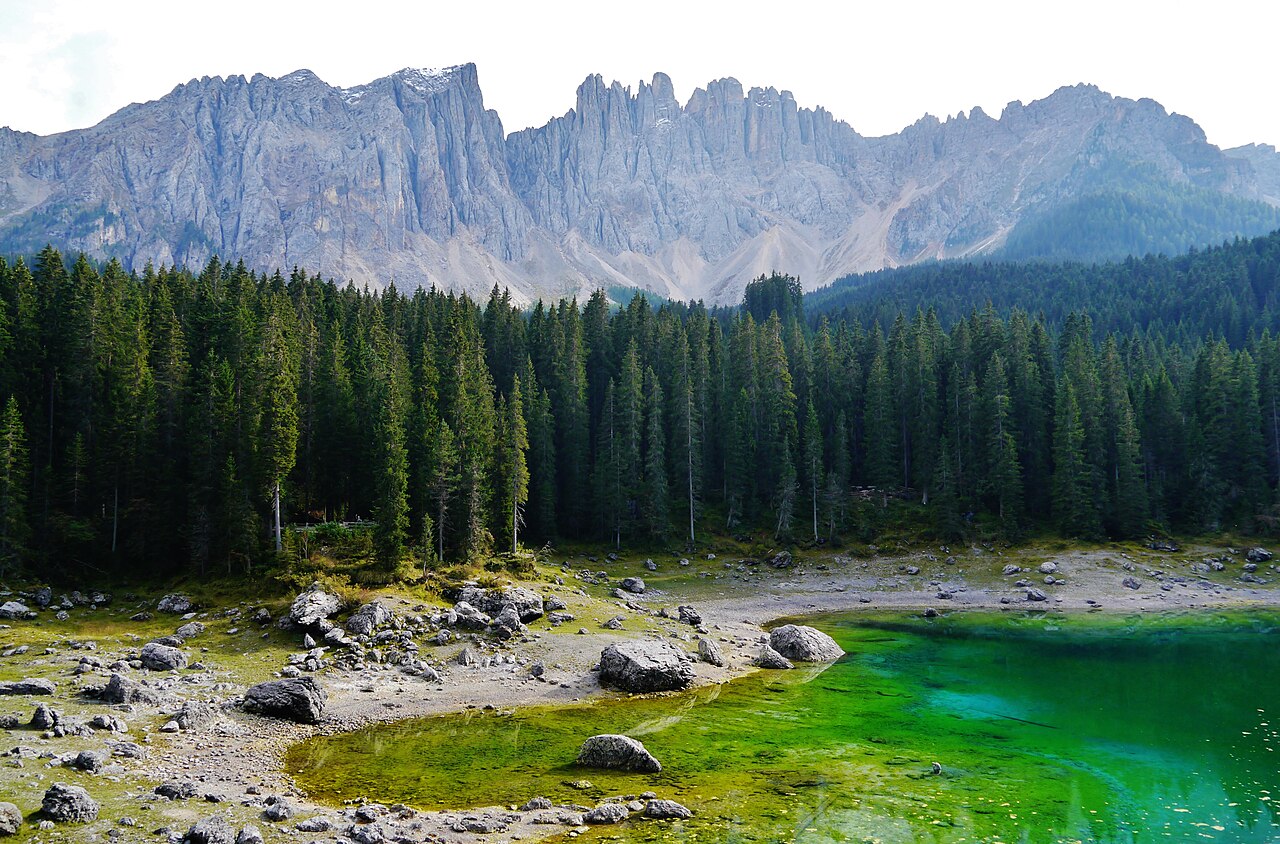 The Latemar above Lake Carezza near Nova Levante